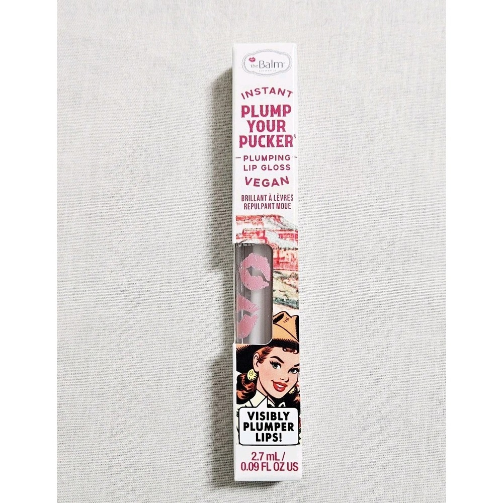 The Balm Plump Your Pucker Lip Gloss- Buck-A-Roo Clear Gloss- NEW IN BOX